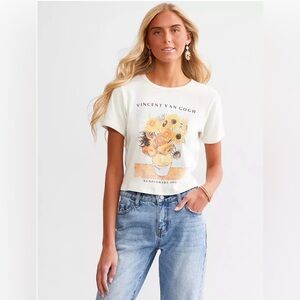 Buckle Van Gogh Cropped Sunflower T-Shirt THE VINYL ICONS